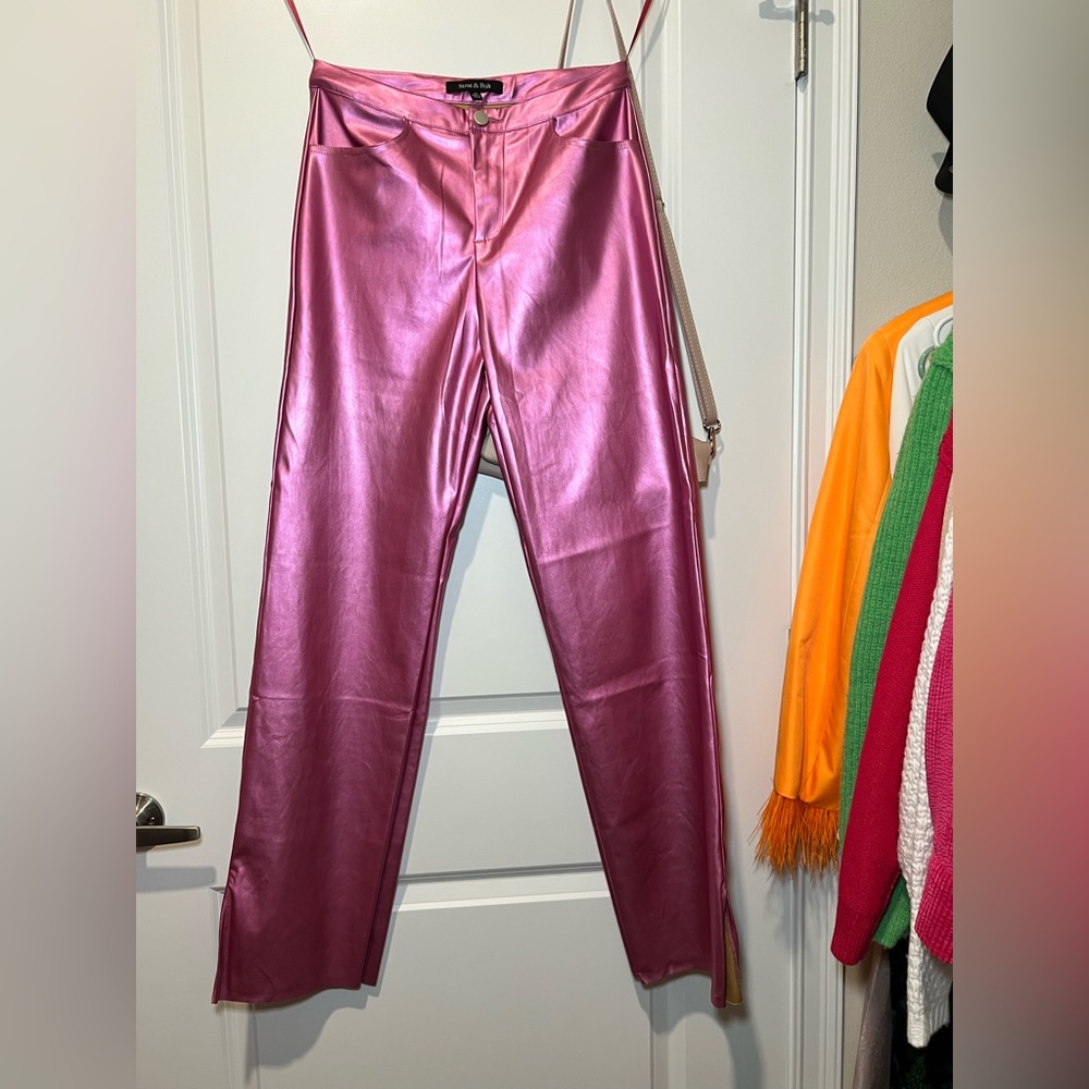 PINK METALLIC PANTS